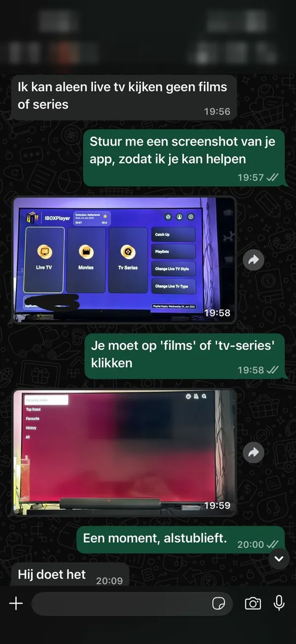 Echte WhatsApp-review van een klant